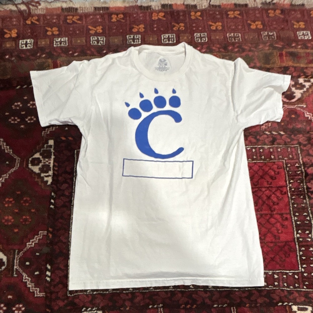 Fruit of the Loom Lofteez HD Men's M White/Blue Bearcats C Logo Graphic Tee